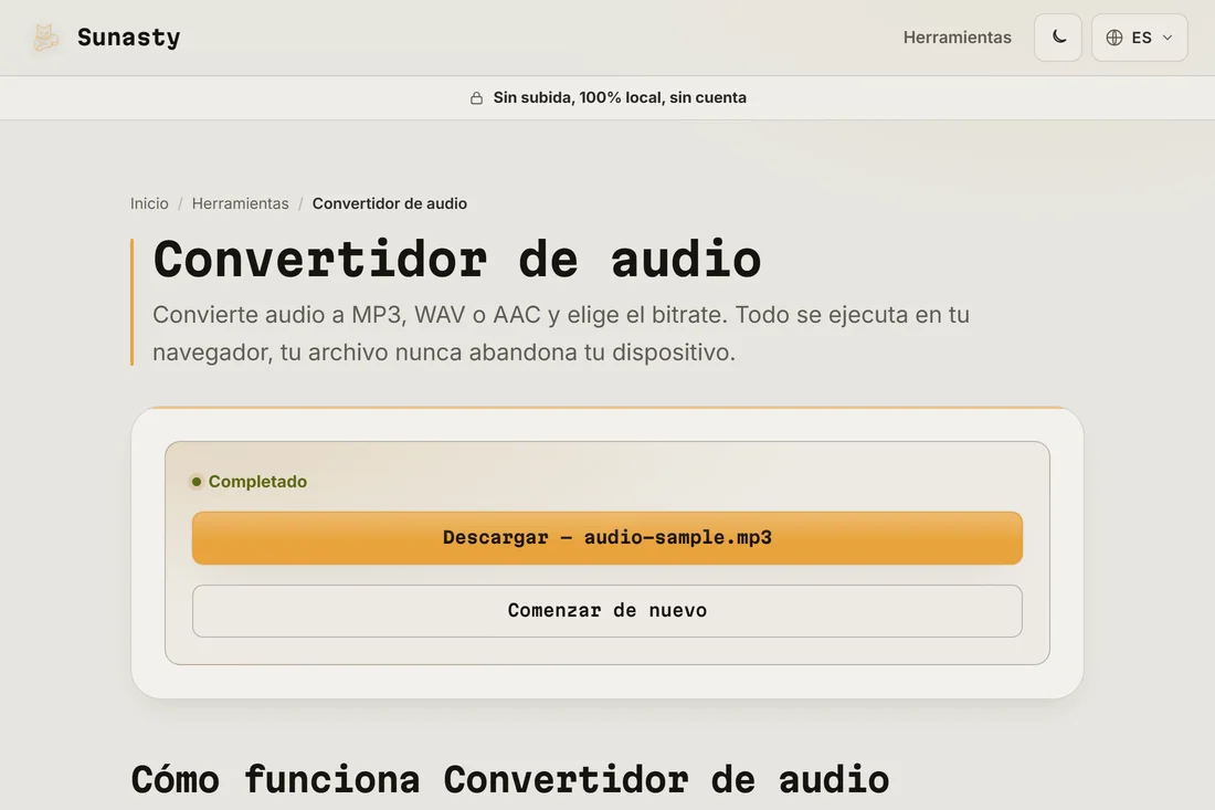 El archivo MP3 convertido, listo para descargar