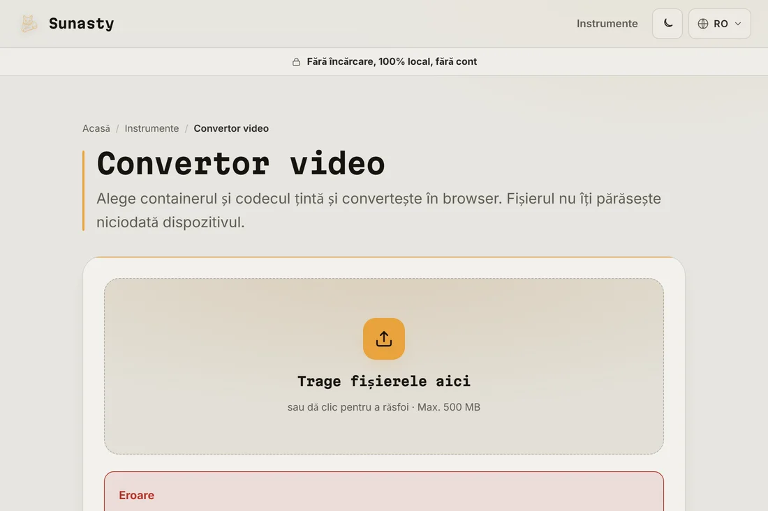 Fisierul WebM convertit gata de descarcare, mai mic decat MP4-ul sursa