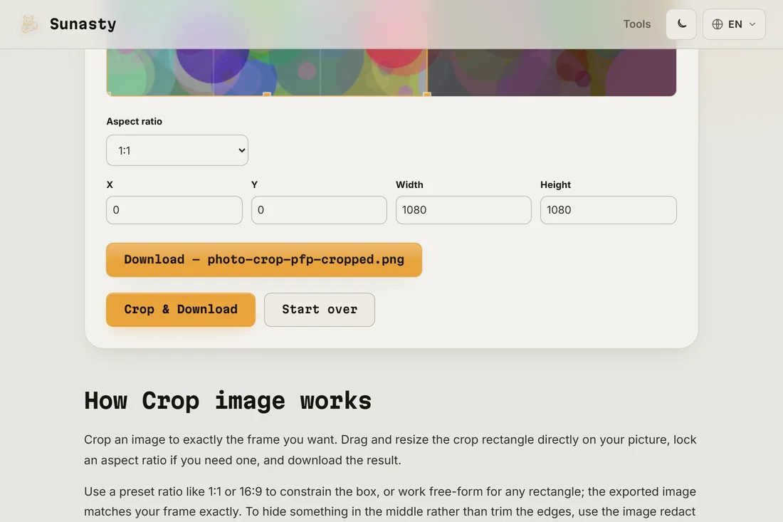 The cropped square profile picture ready to download