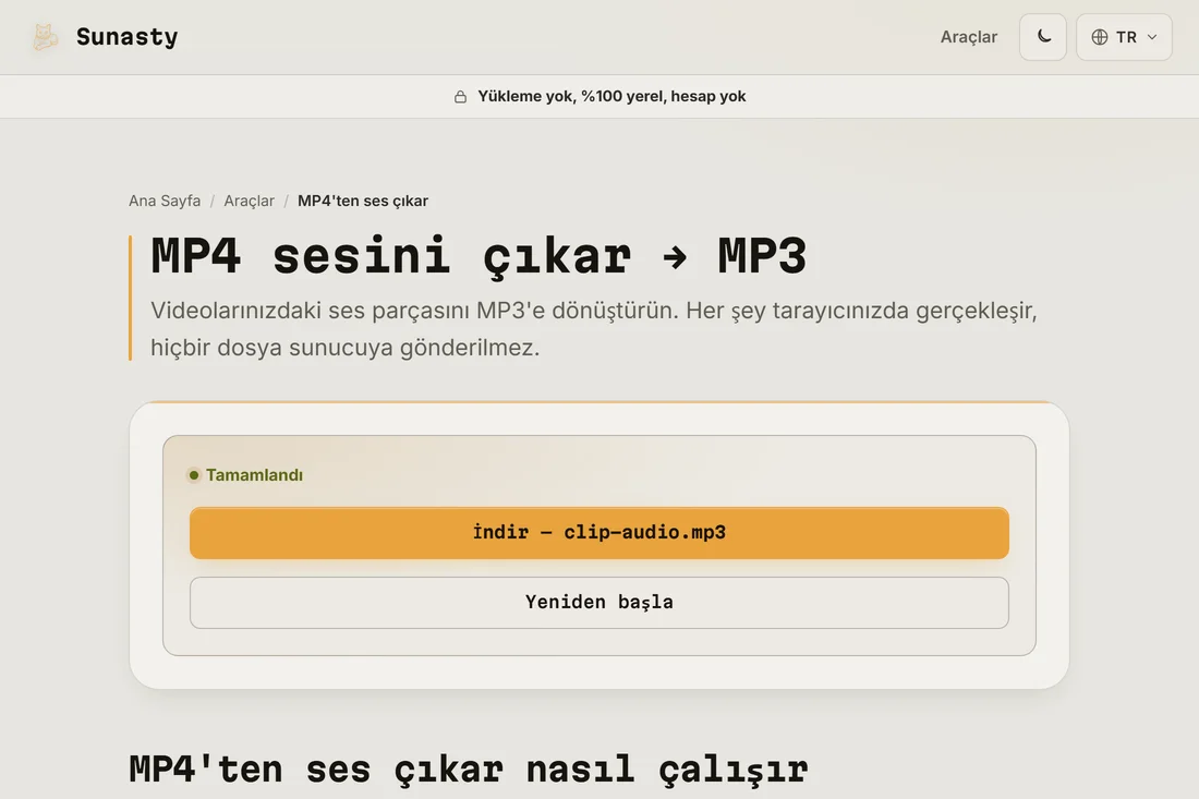 İndirilmeye hazır çıkarılmış MP3