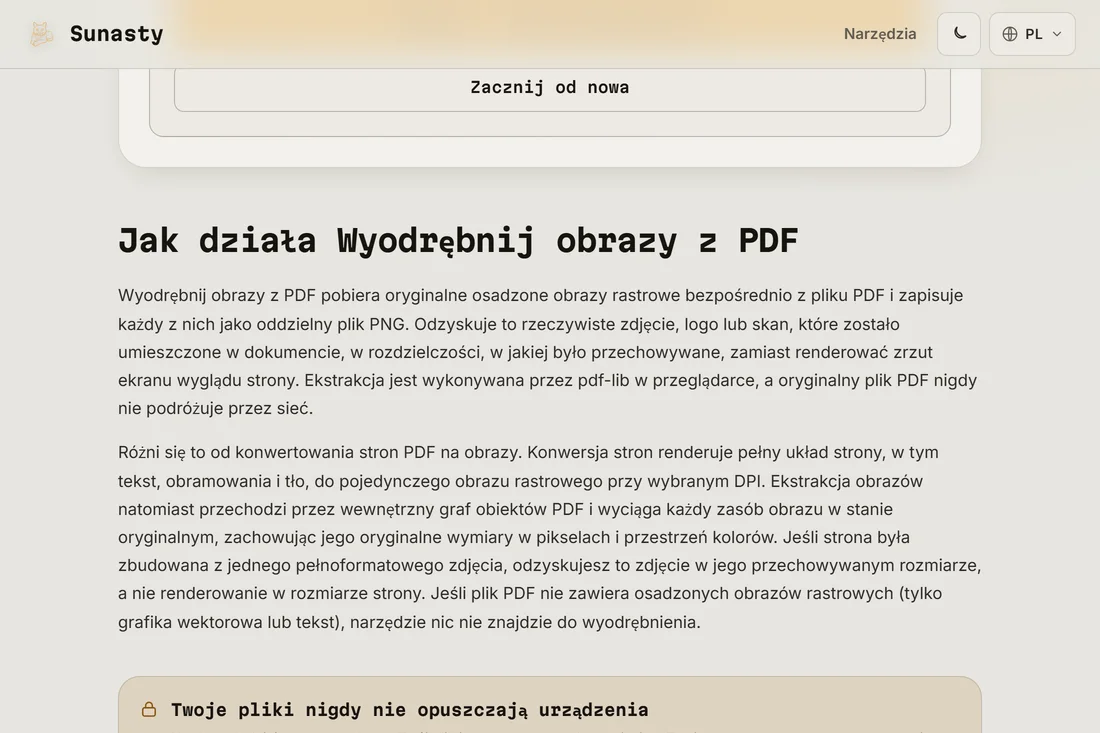 Wyodrębnione obrazy gotowe do pobrania, jeden plik na obraz