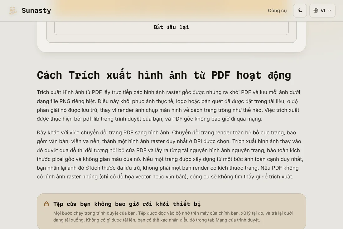 Các hình ảnh đã trích xuất sẵn sàng tải về, mỗi file một ảnh