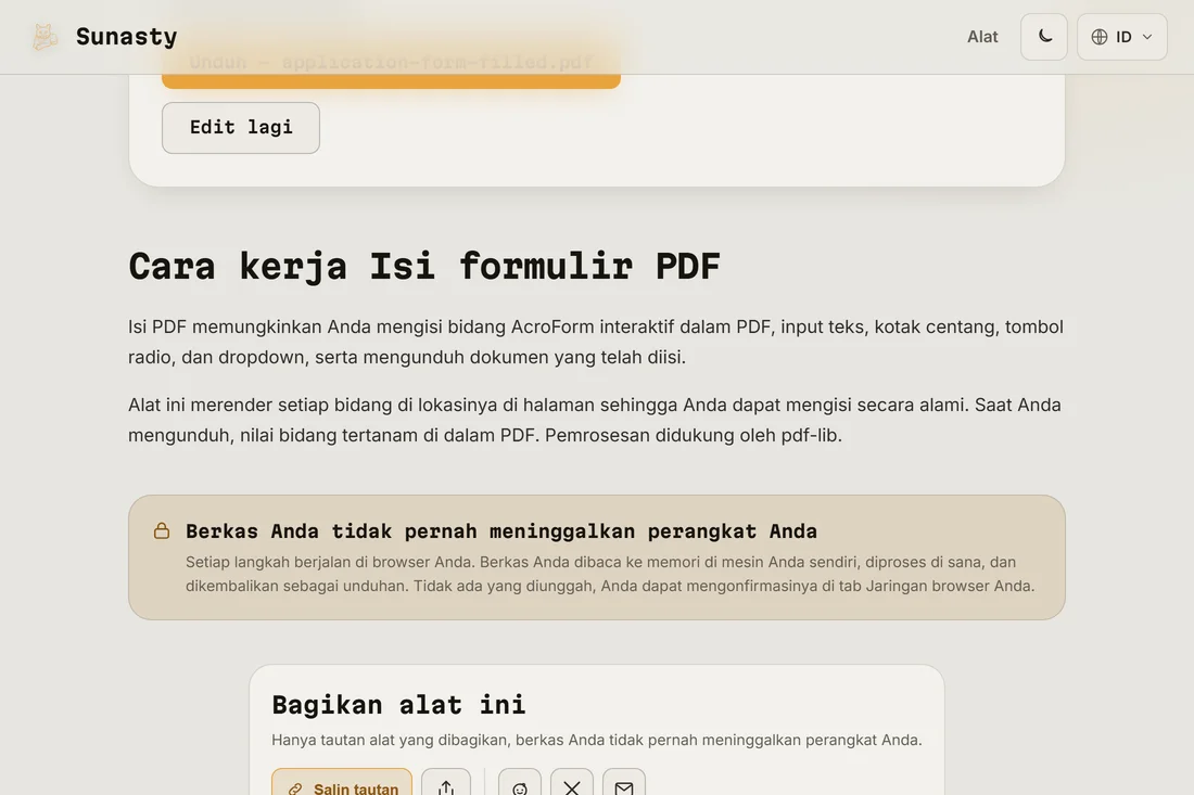 Formulir PDF lengkap siap diunduh dengan semua kolom terisi dan tanda tangan ditambahkan