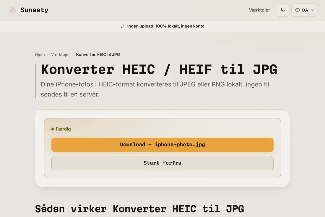 Den konverterede JPG klar til download