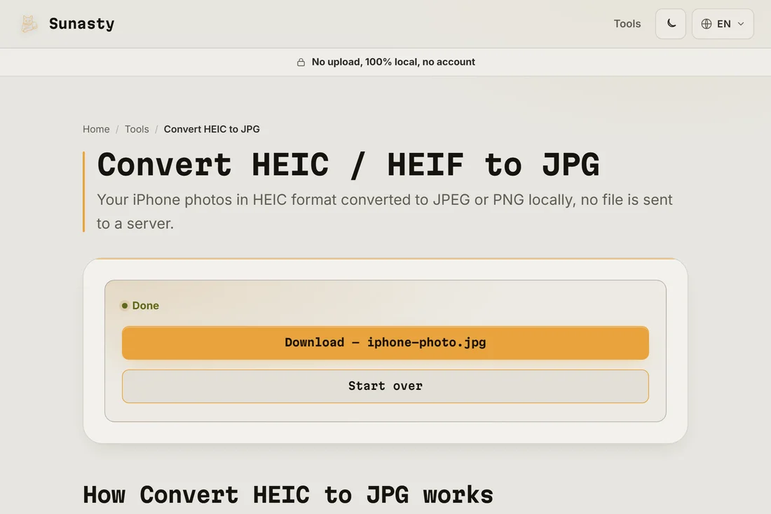 The converted JPG ready to download