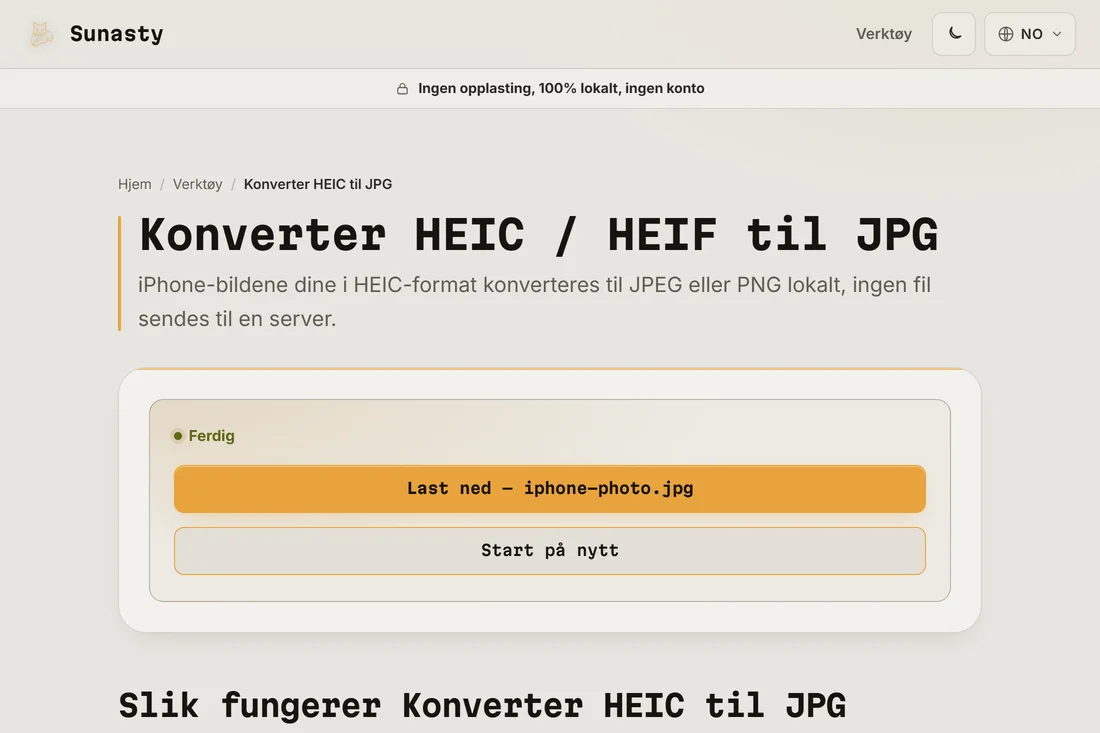 Den konverterte JPG-en klar til nedlasting