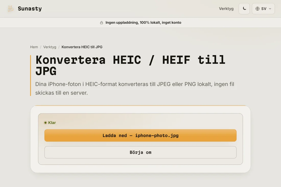 Den konverterade JPG:n redo att ladda ner