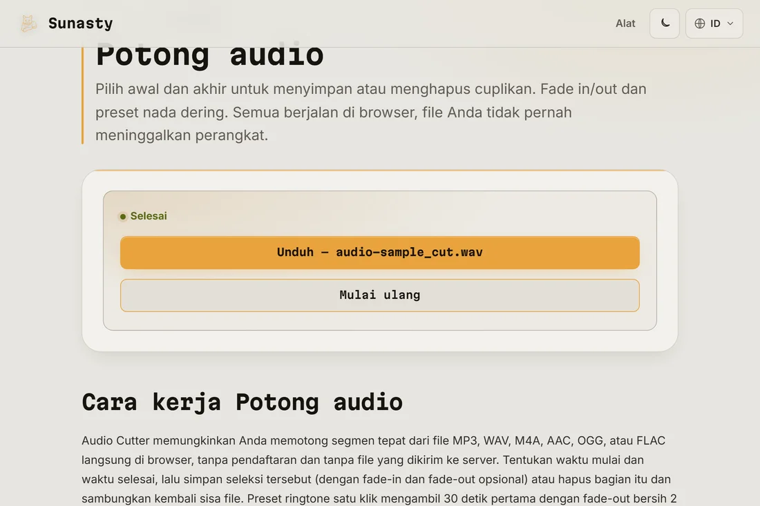 Klip nada dering yang sudah dipotong, siap diunduh