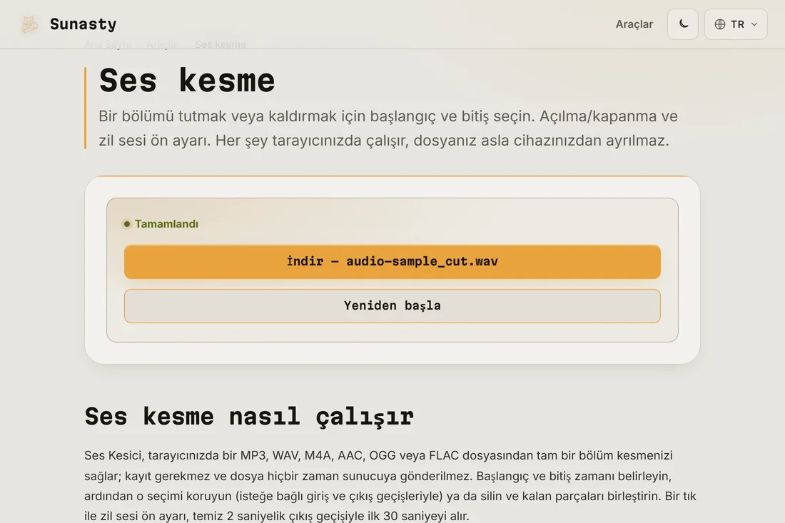 İndirilmeye hazır, kırpılmış zil sesi klibi