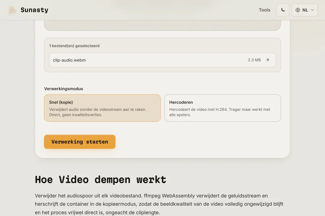 Het dempgereedschap met een geladen clip, met de moduskaarten Snel (kopie) en Hercoderen