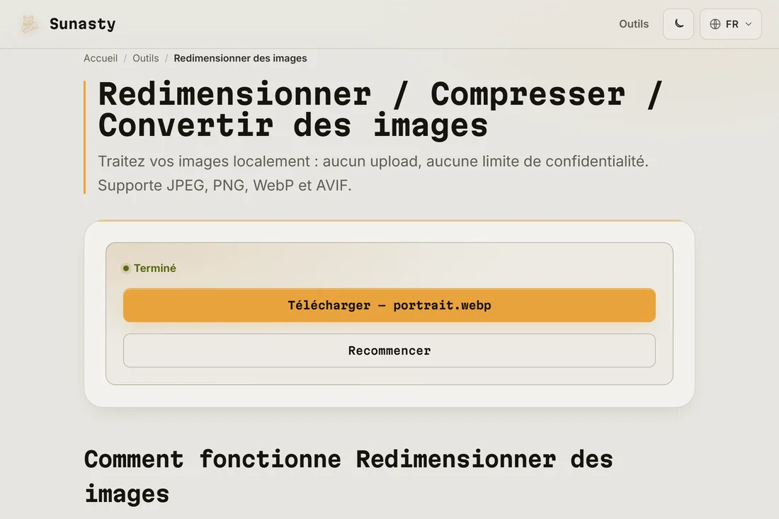 La photo d'identité redimensionnée prête au téléchargement aux bonnes dimensions