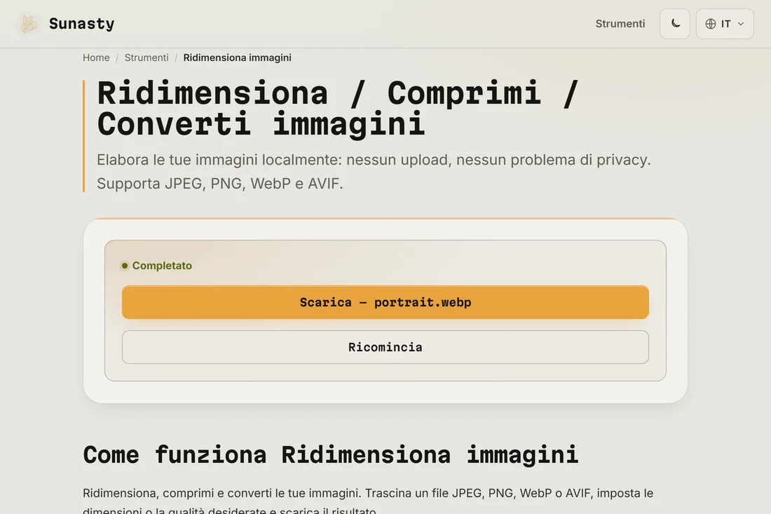La foto tessera ridimensionata pronta per il download alle dimensioni corrette